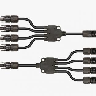 Solar Connectors Y Branch 1 to 4 Parallel Adapter Cable