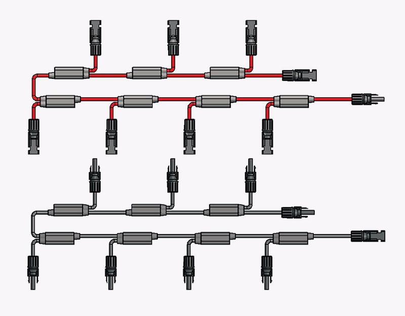 PV Cable tree-Parallel Splitters at one sides